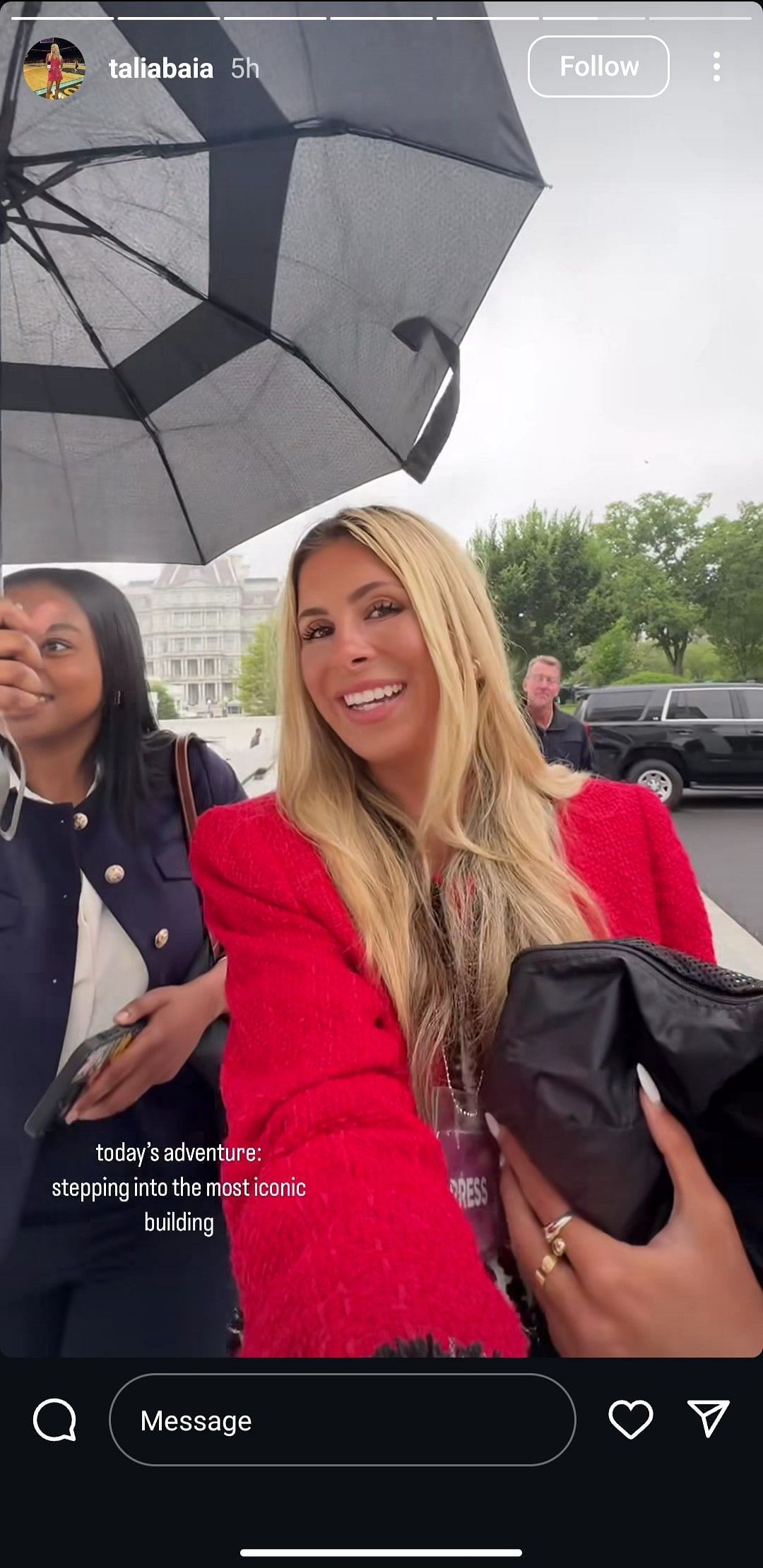 Talia Baia gives a sneak peek of the White House (Image credits: Instagram/@taliabaia)